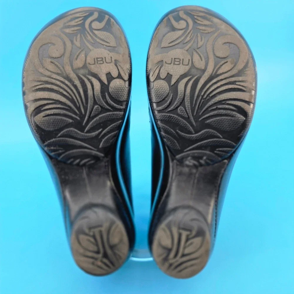JBU by Jambu Sedona Black Vegan Leather Textile Wedge Loafers JB17SDN01 8M
